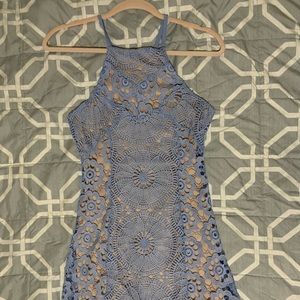 Small periwinkle and tan lace dress from Francescas
